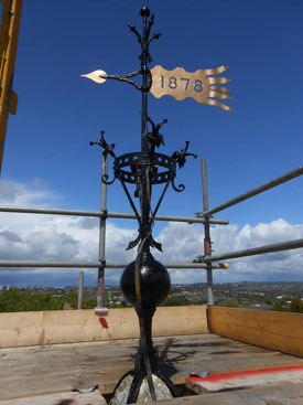 Weather vane after restoration. Select the image to see a larger view